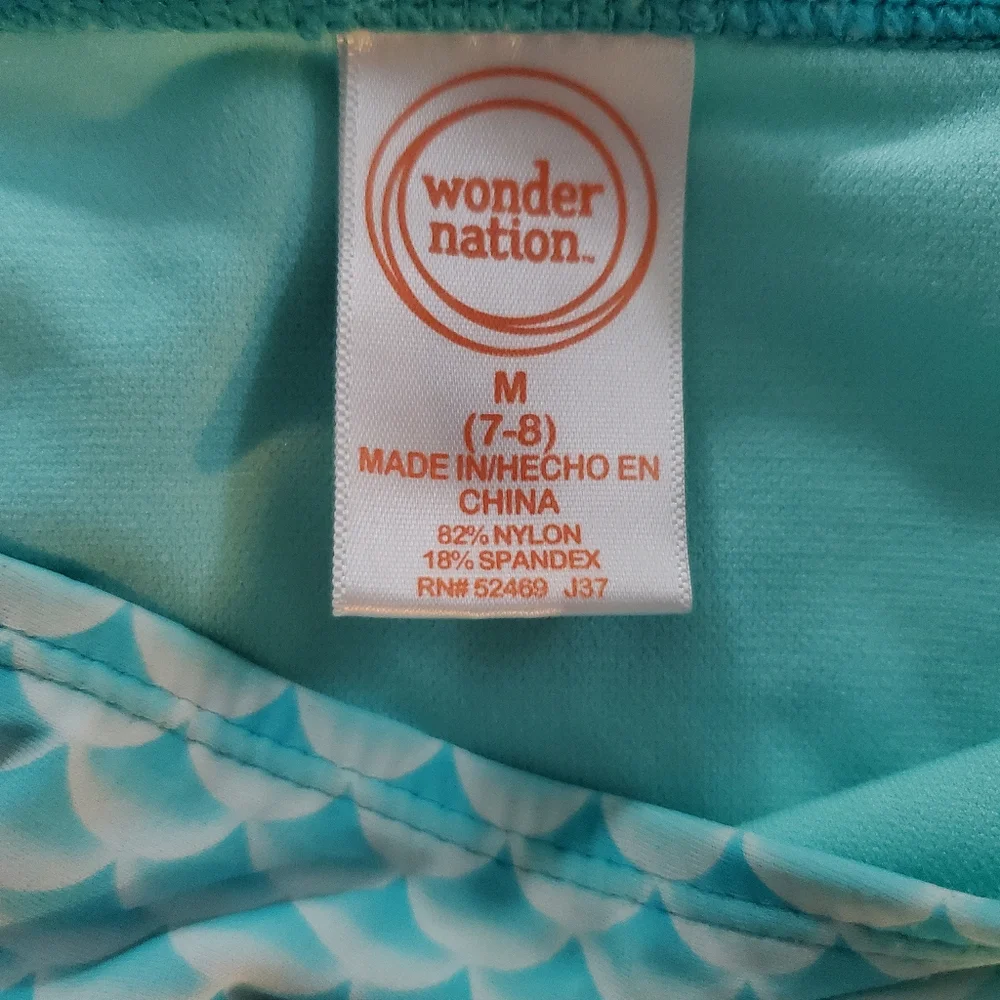 Girls Mermaid On Duty‎ Tankini Black And Turquoise Size M (7/8)